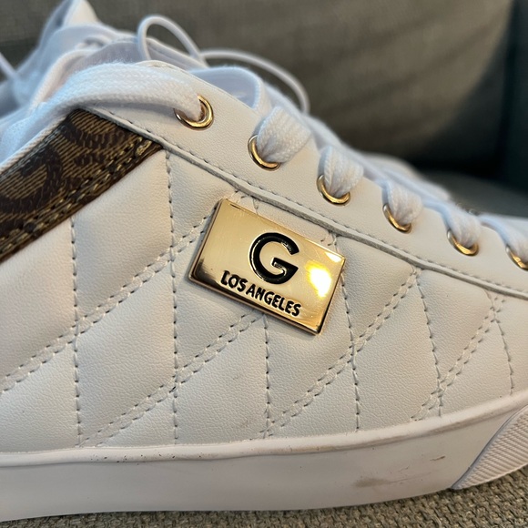 NWOT Guess GBG Los Angeles Marti White & Brown Quilted Lace Up Sneakers Size 11 - Picture 13 of 13